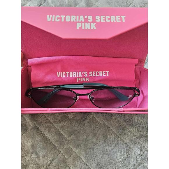 Victoria Secret PINK PK0017 01P Black Metal Aviator Sunglasses 57-16-140 0017 - Picture 6 of 9